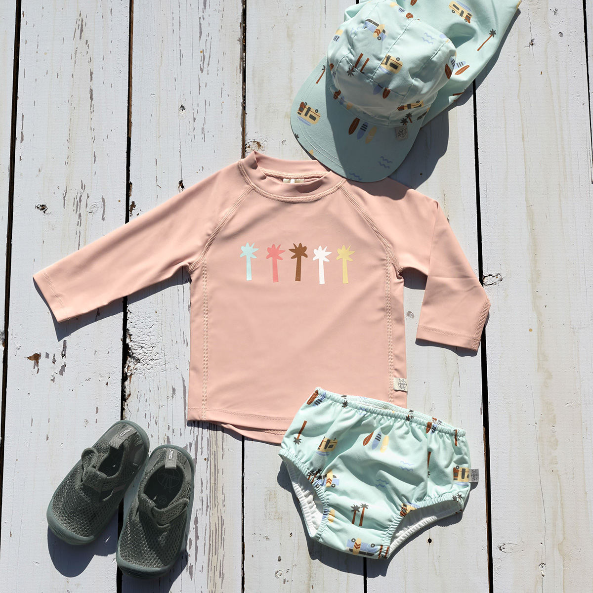 UV-Shirt langarm Palms Peach