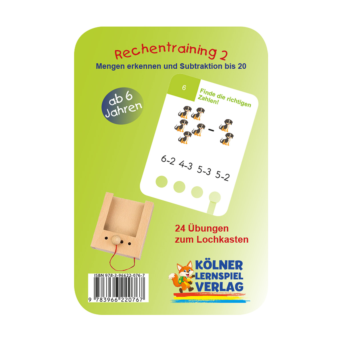 Lochkasten Kartensatz 6+ Rechentraining 2