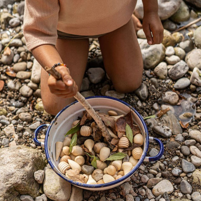 Mandala Set Natural Wood
